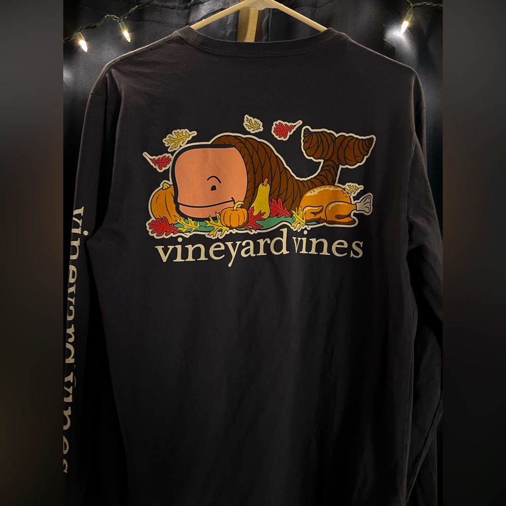 Vineyard Vines navy thanksgiving long sleeve tee shirt size S